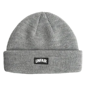 Curved Patch Beanie Grey Melange